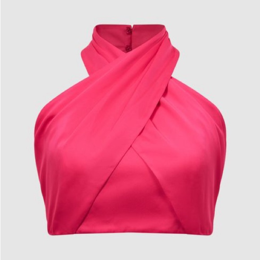 Reiss Cropped Halter Occasion Top Size 14